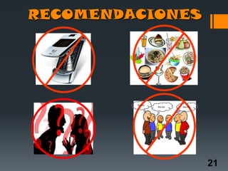 RECOMENDACIONES




         Bla,bla
                   Bla,bla   Bla,bla




                                       21
 