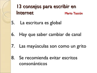 Normas para escribir en internet | PPT