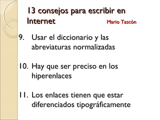 Normas para escribir en internet | PPT
