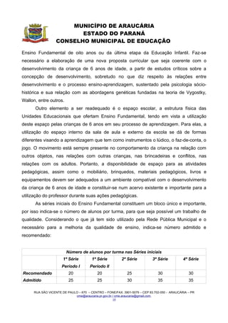 RESOLUÇÃO  E PARECER CME/ARAUCÁRIA N.º 08/2006