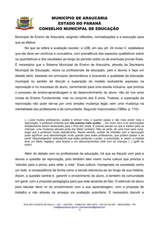 RESOLUÇÃO  E PARECER CME/ARAUCÁRIA N.º 08/2006