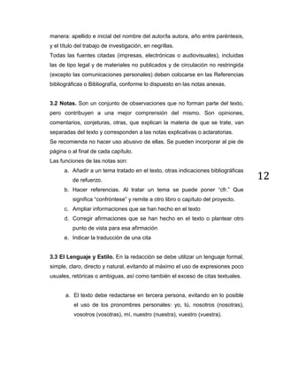Normas para la presentación de trabajos de investigación