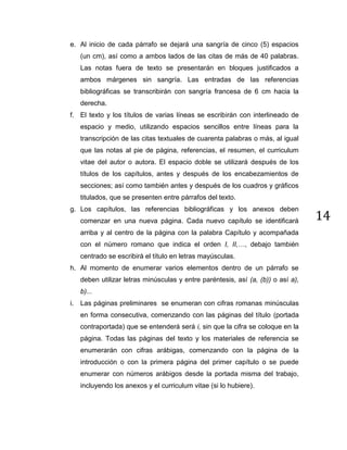 Normas para la presentación de trabajos de investigación