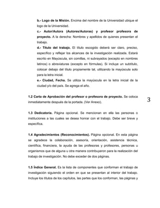 Normas para la presentación de trabajos de investigación