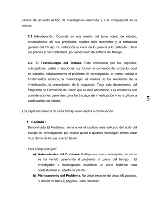 Normas para la presentación de trabajos de investigación