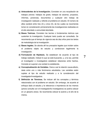 Normas para la presentación de trabajos de investigación