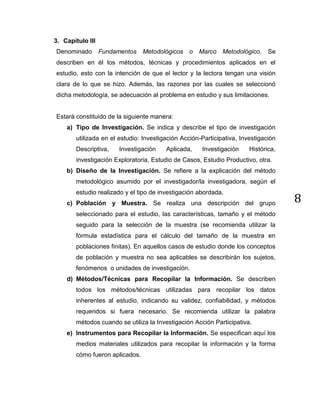 Normas para la presentación de trabajos de investigación