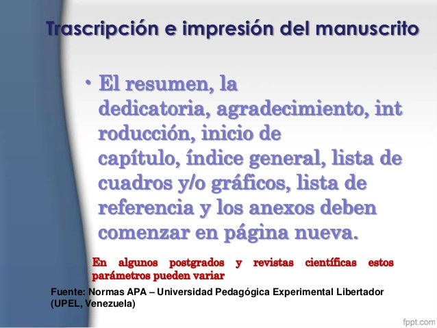 Normas para la elaboración de Trabajos Especiales de Grado 