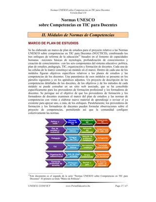 Normas unesco sobre competencias en tic para docentes | PDF