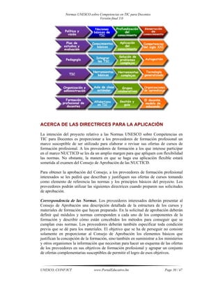 Normas unesco sobre competencias en tic para docentes | PDF