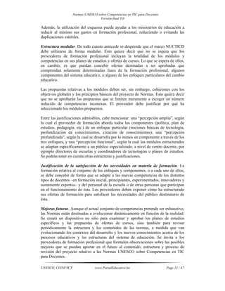 Normas unesco sobre competencias en tic para docentes | PDF
