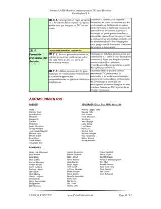 Normas unesco sobre competencias en tic para docentes | PDF