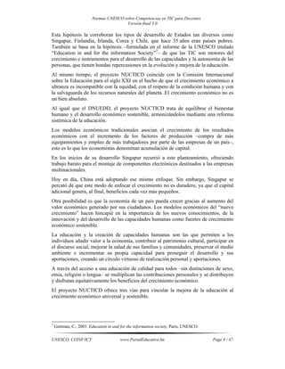 Normas unesco sobre competencias en tic para docentes | PDF