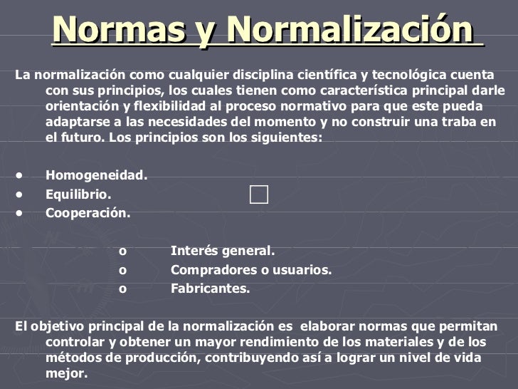 Normas y normalización