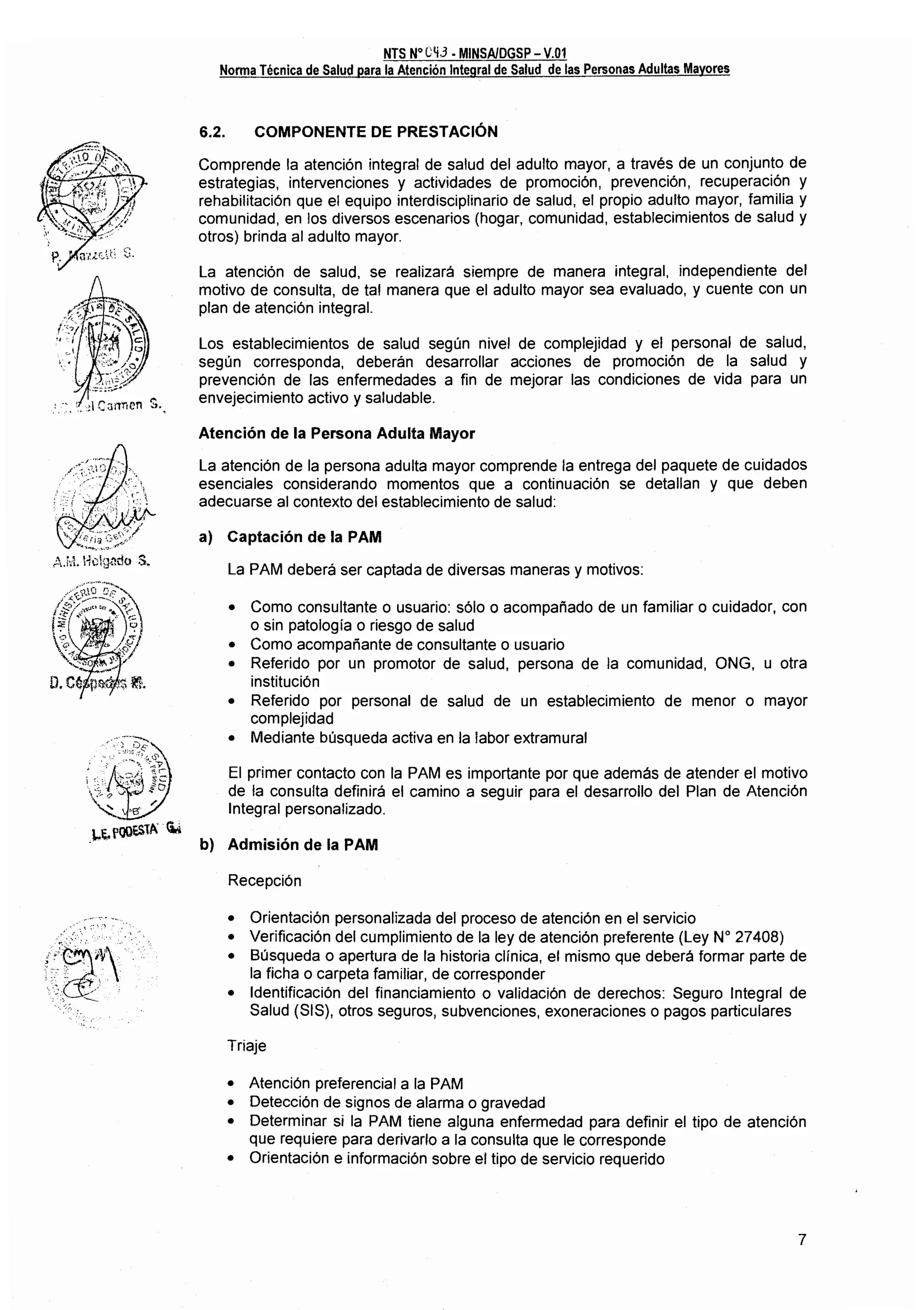 Norma técnica para atencion a pam