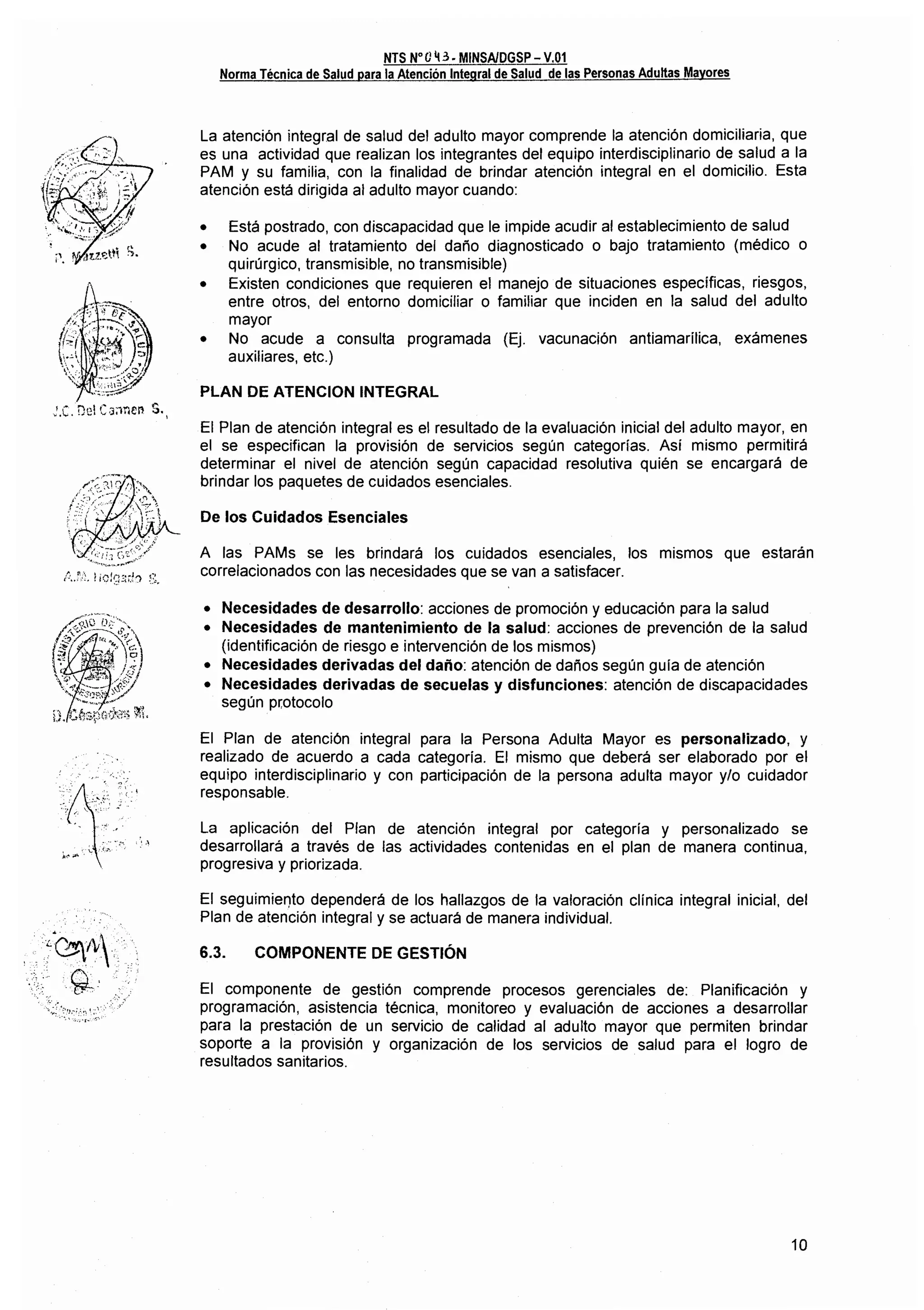 Norma técnica para atencion a pam