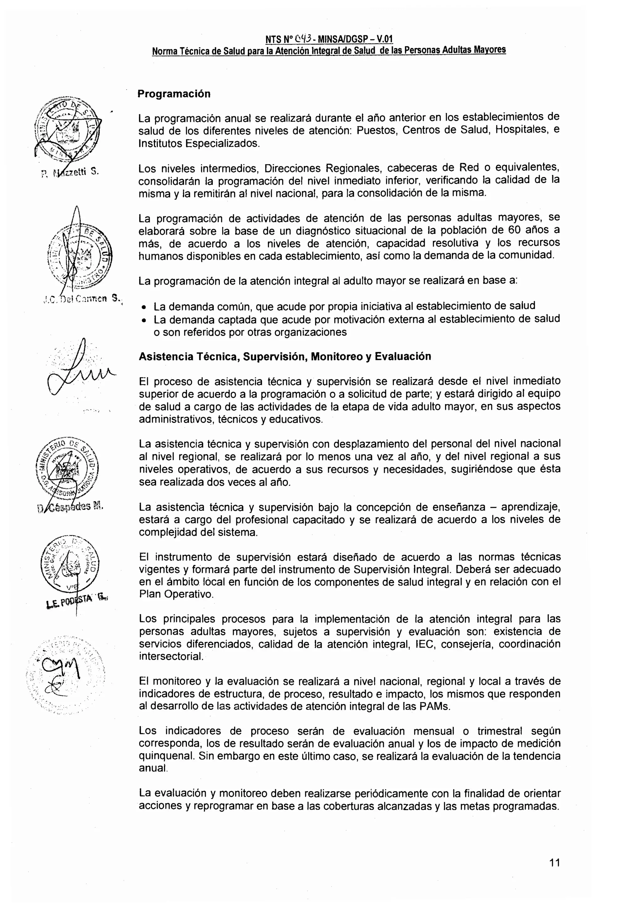 Norma técnica para atencion a pam