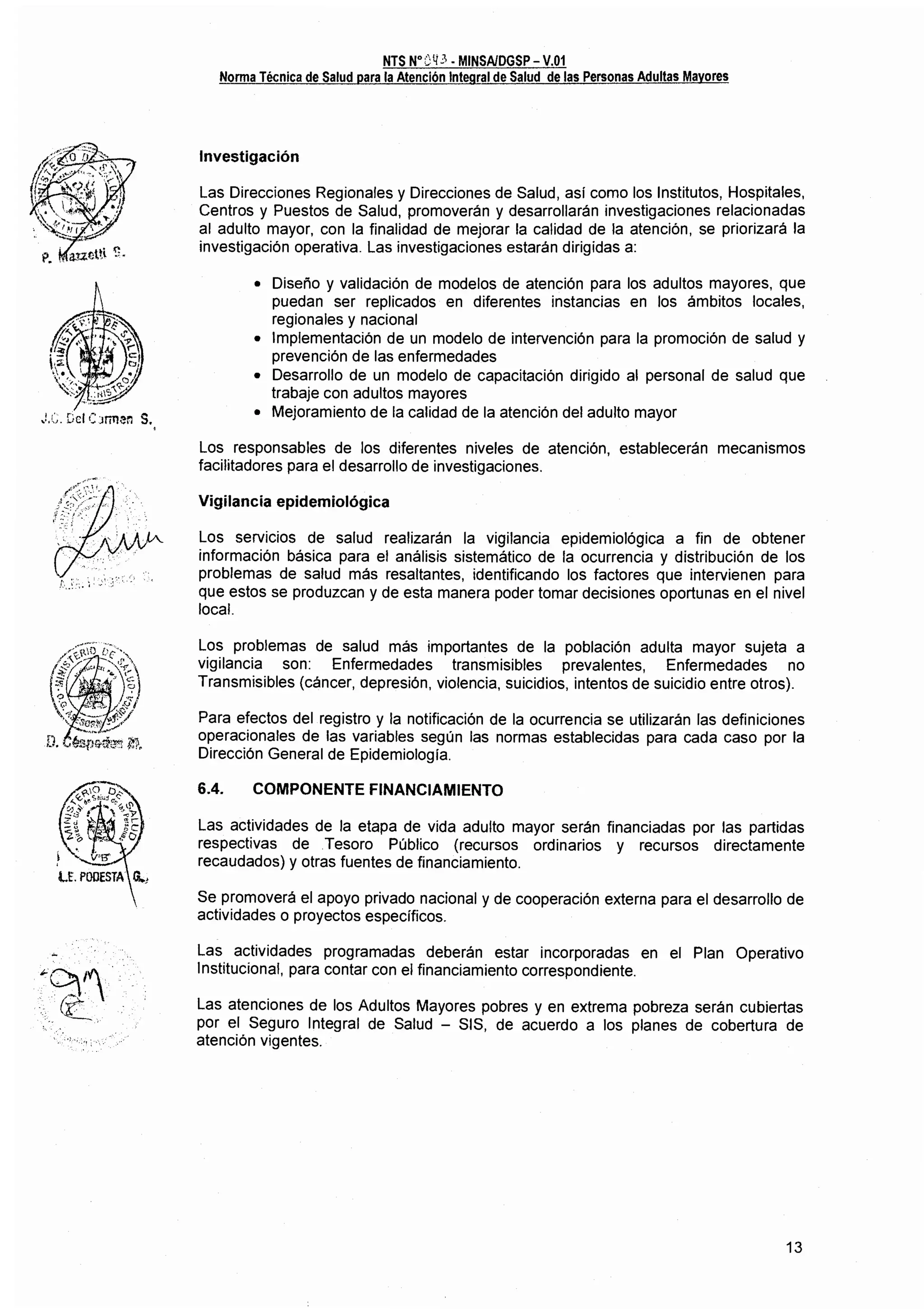 Norma técnica para atencion a pam