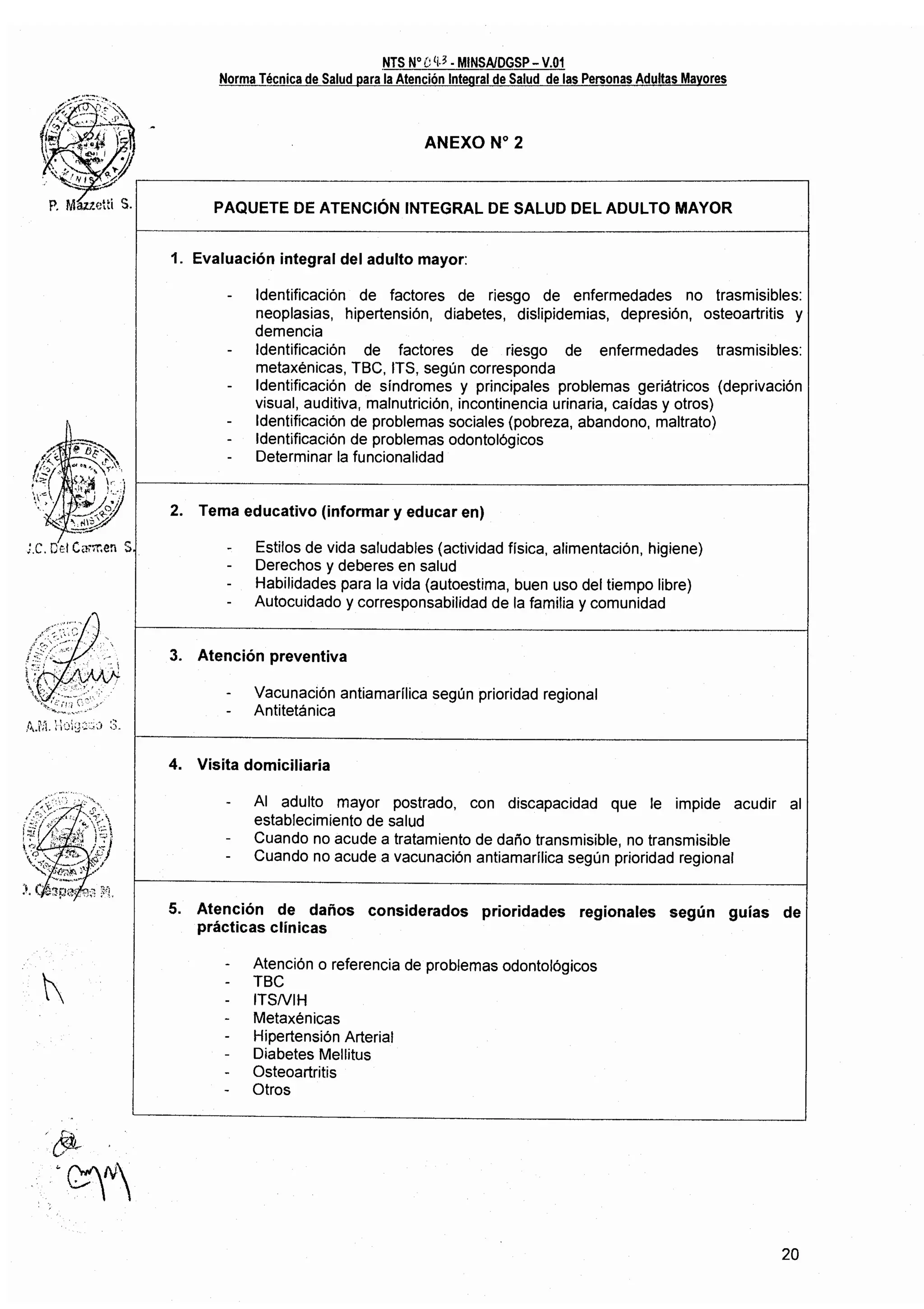 Norma técnica para atencion a pam
