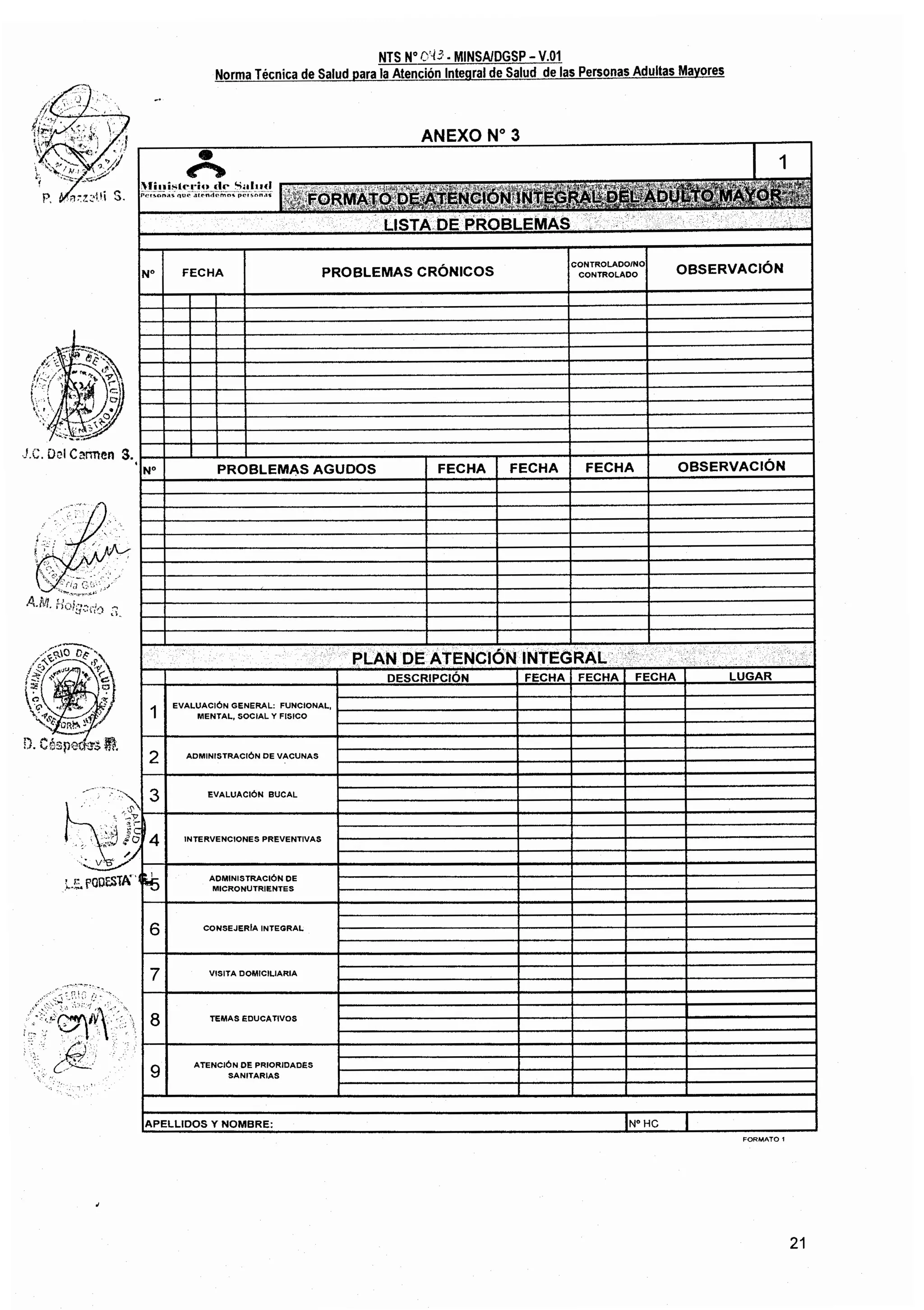 Norma técnica para atencion a pam