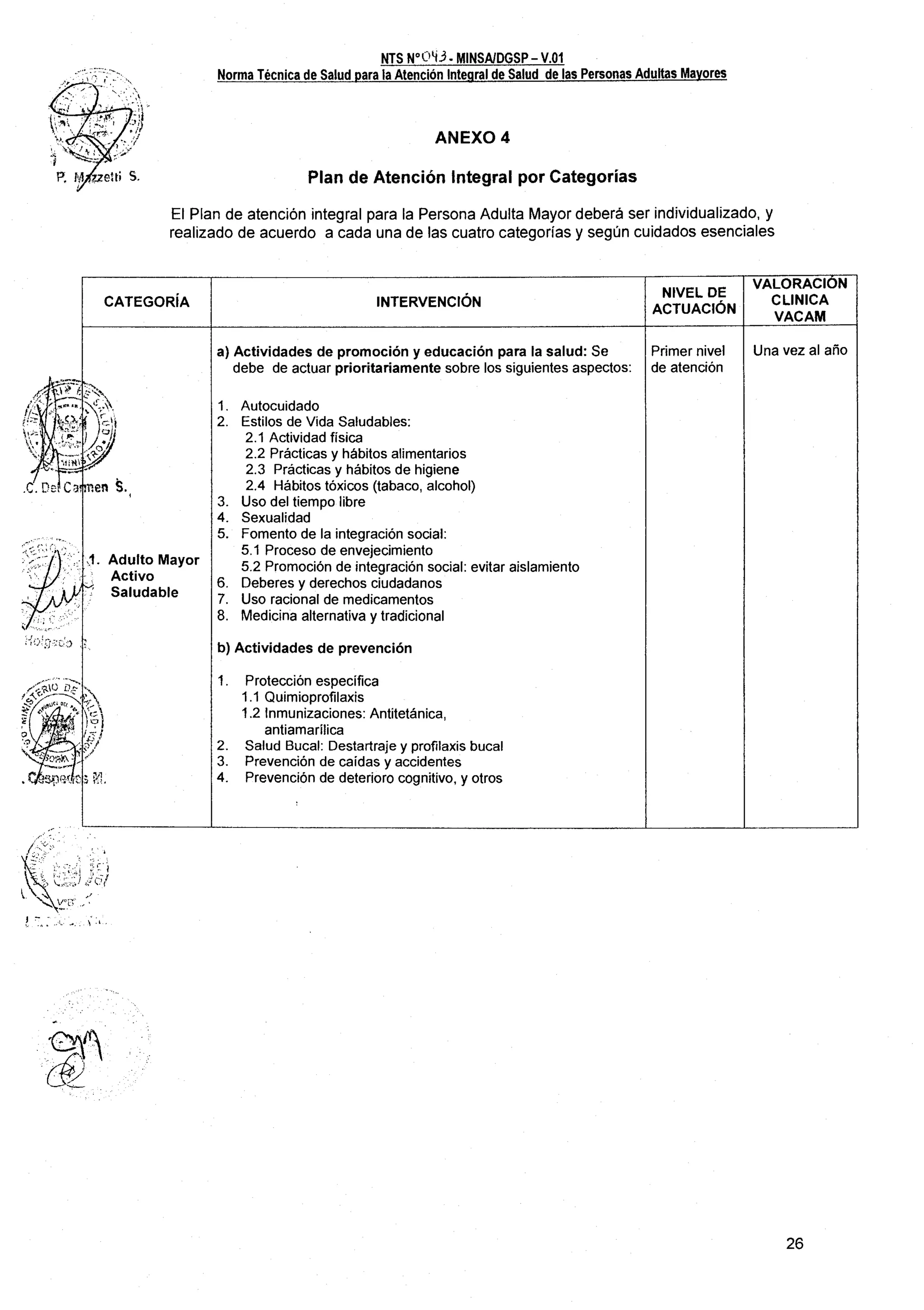 Norma técnica para atencion a pam