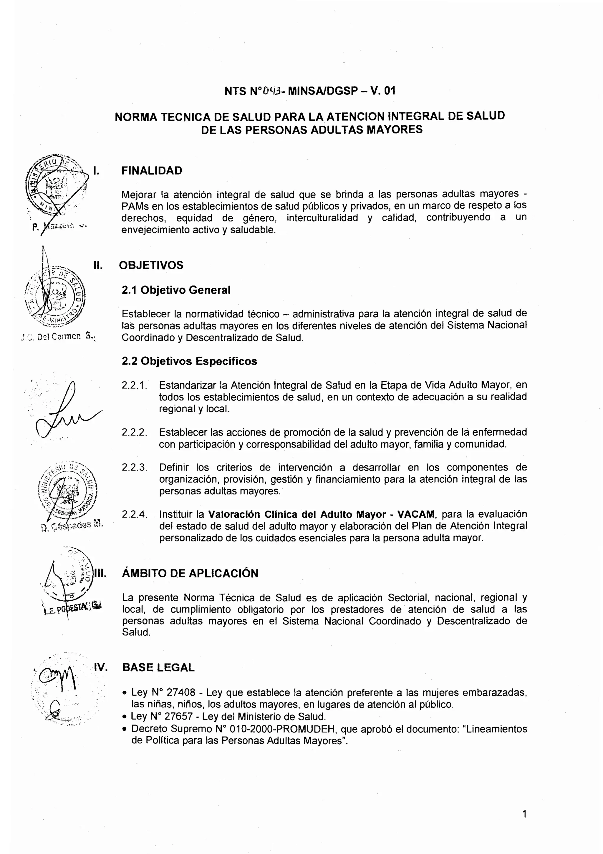 Norma técnica para atencion a pam