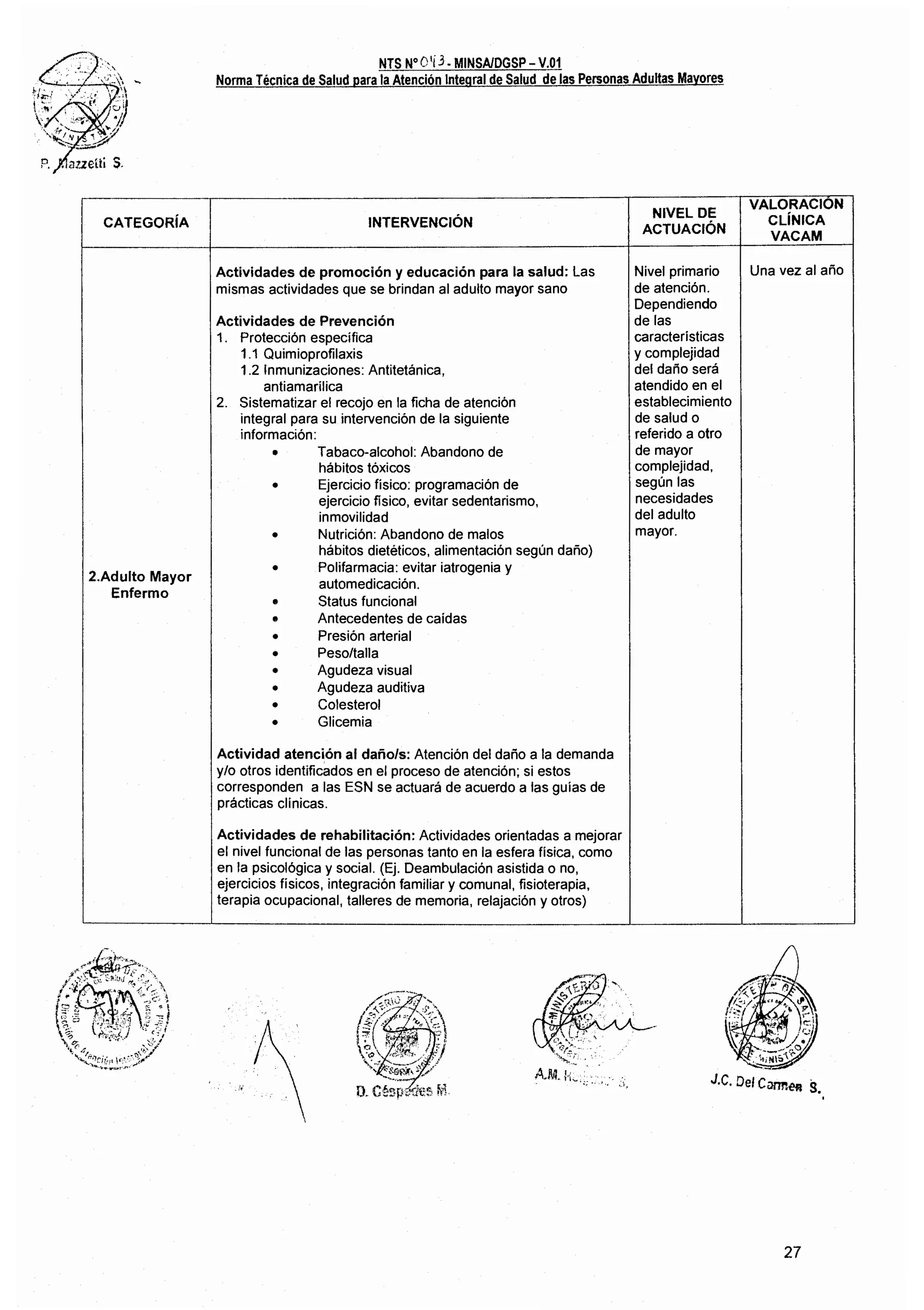 Norma técnica para atencion a pam