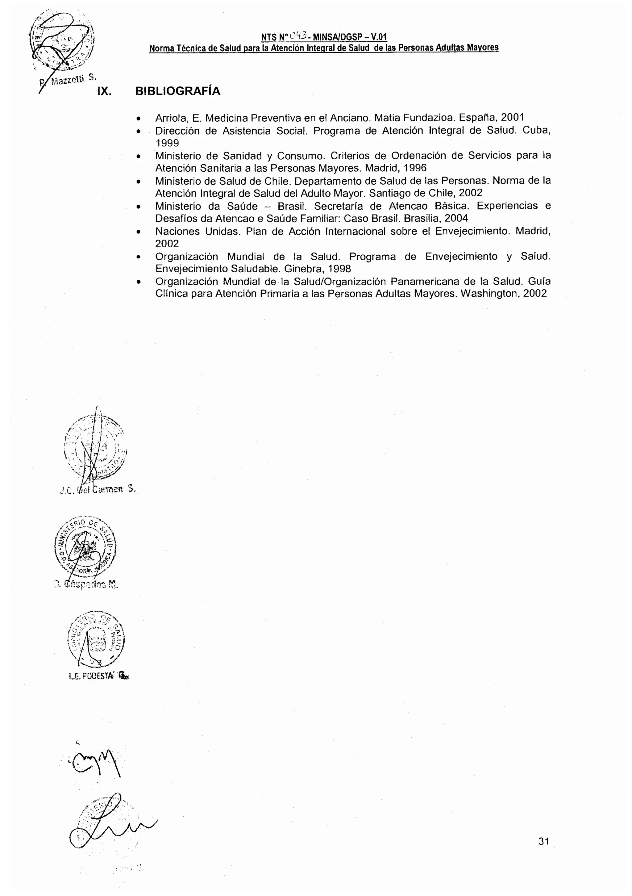 Norma técnica para atencion a pam