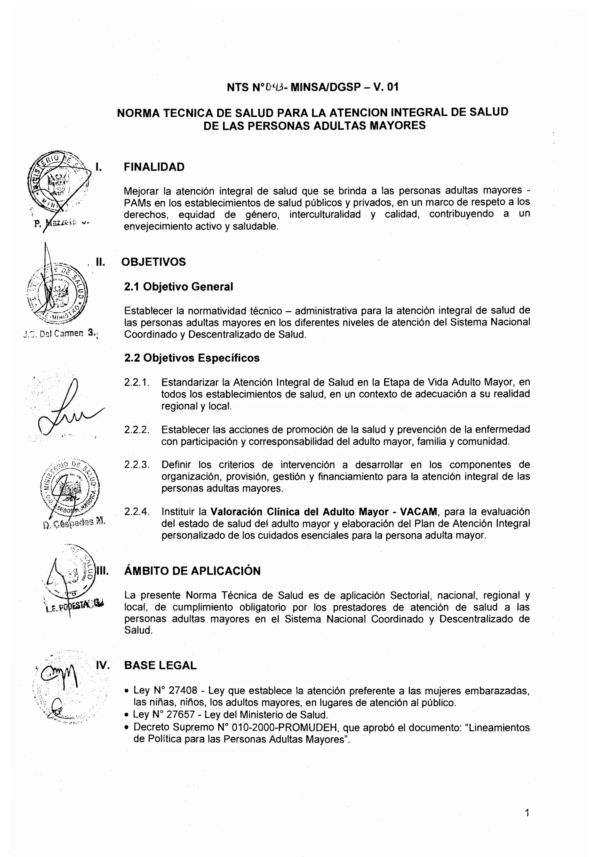 Norma técnica para atencion a pam