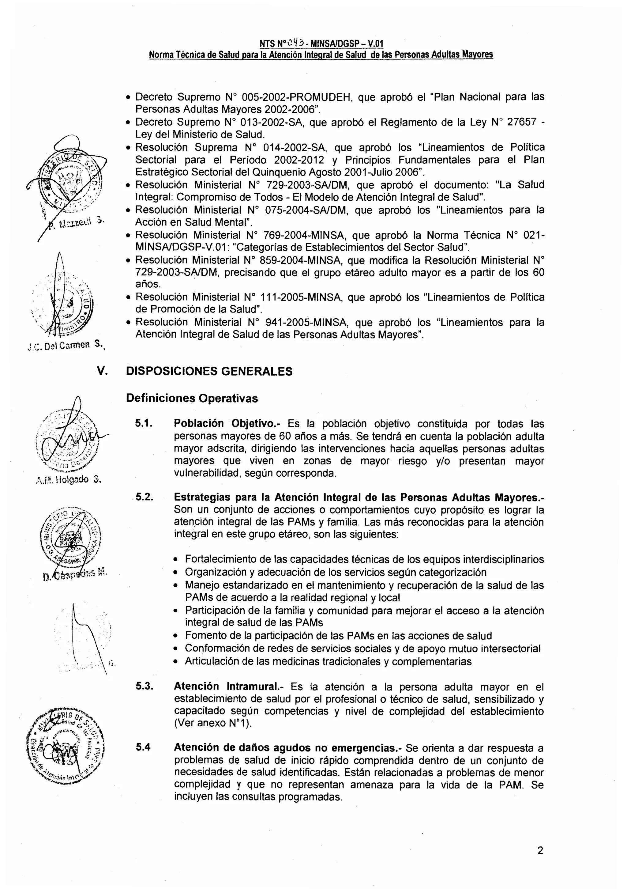 Norma técnica para atencion a pam