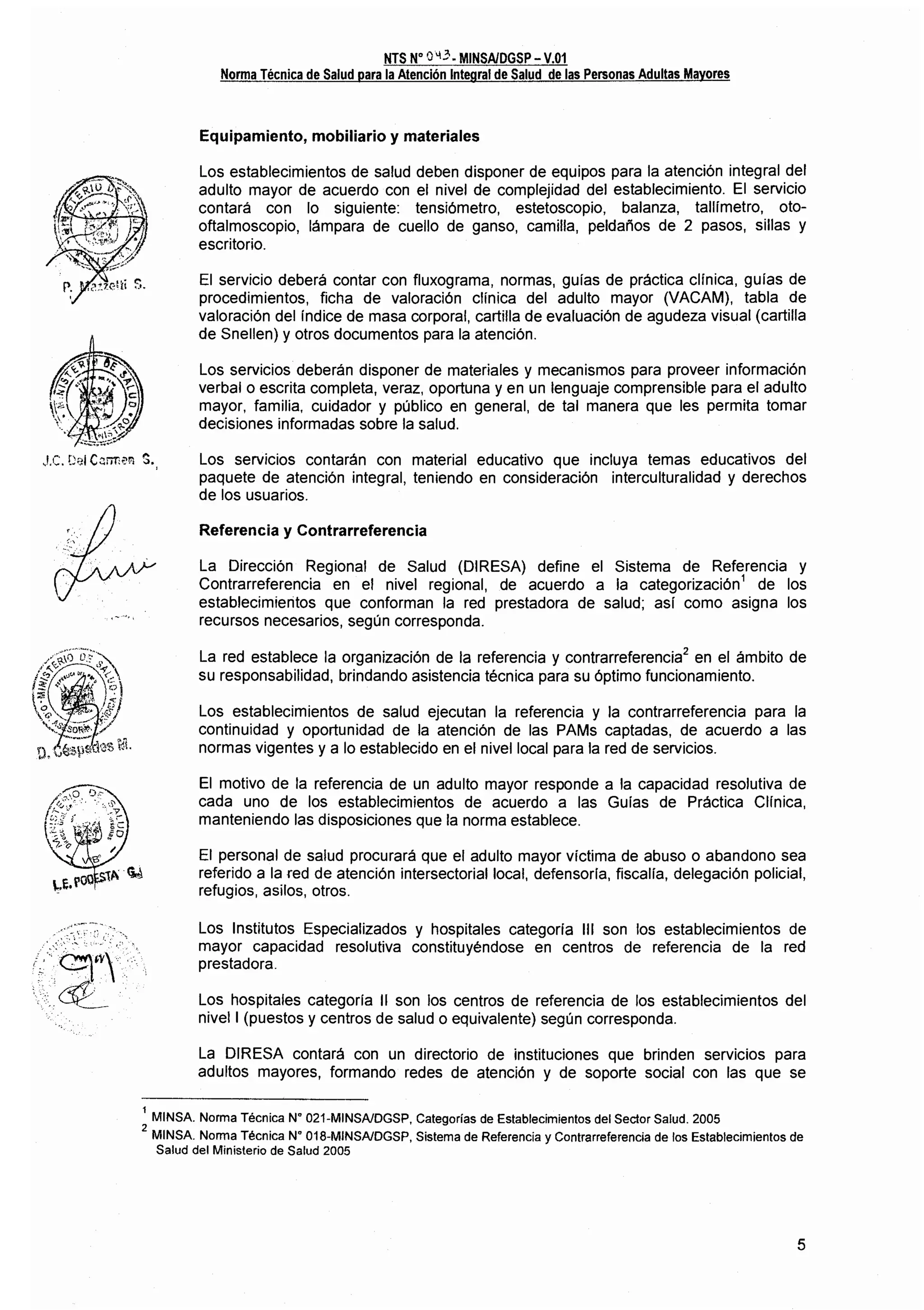 Norma técnica para atencion a pam