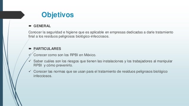 Manejo y Normativa de RPBI