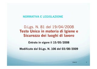 13/04/15 3
NORMATIVA E LEGISLAZIONE
 