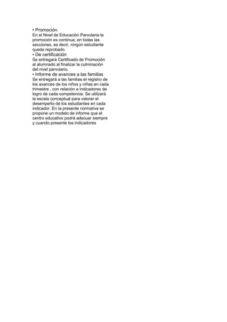 Normativa De EvaluacióN Parvularia