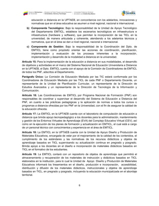 Normativa para la implementacion y funcionamiento de educacion a ...