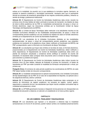 Normativa para la implementación y funcionamiento de educación a ...