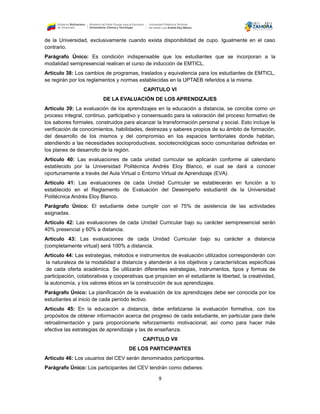 Normativa para la implementación y funcionamiento de educación a ...
