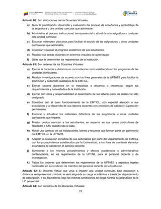 Normativa para la implementación y funcionamiento de educación a ...