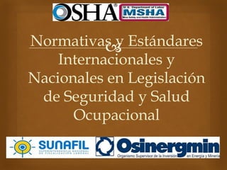 Normativas y Estándares
Internacionales y
Nacionales en Legislación
de Seguridad y Salud
Ocupacional
 
