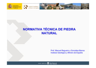 NORMATIVA TÉCNICA DE PIEDRA
         NATURAL




              Prof. Manuel Regueiro y González-Barros
              Instituto Geológico y Minero de España