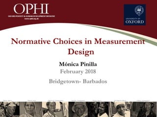 Normative Choices in Measurement
Design
Mónica Pinilla
February 2018
Bridgetown- Barbados
 