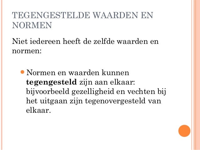 Normen en waarden maatschappijleer