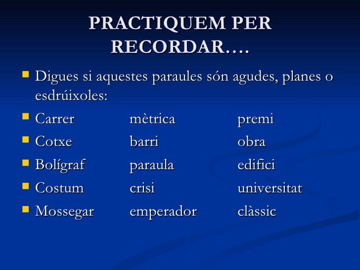 Normes d accentuacio