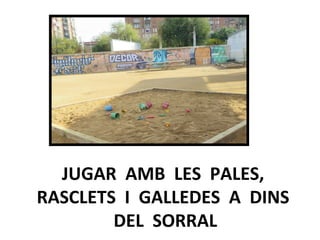 JUGAR AMB LES PALES,
RASCLETS I GALLEDES A DINS
DEL SORRAL