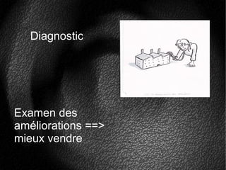 Diagnostic
Examen des
améliorations ==>
mieux vendre
 