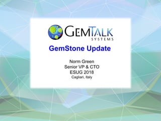 GemStone Update
Norm Green
Senior VP & CTO
ESUG 2018
Cagliari, Italy
 