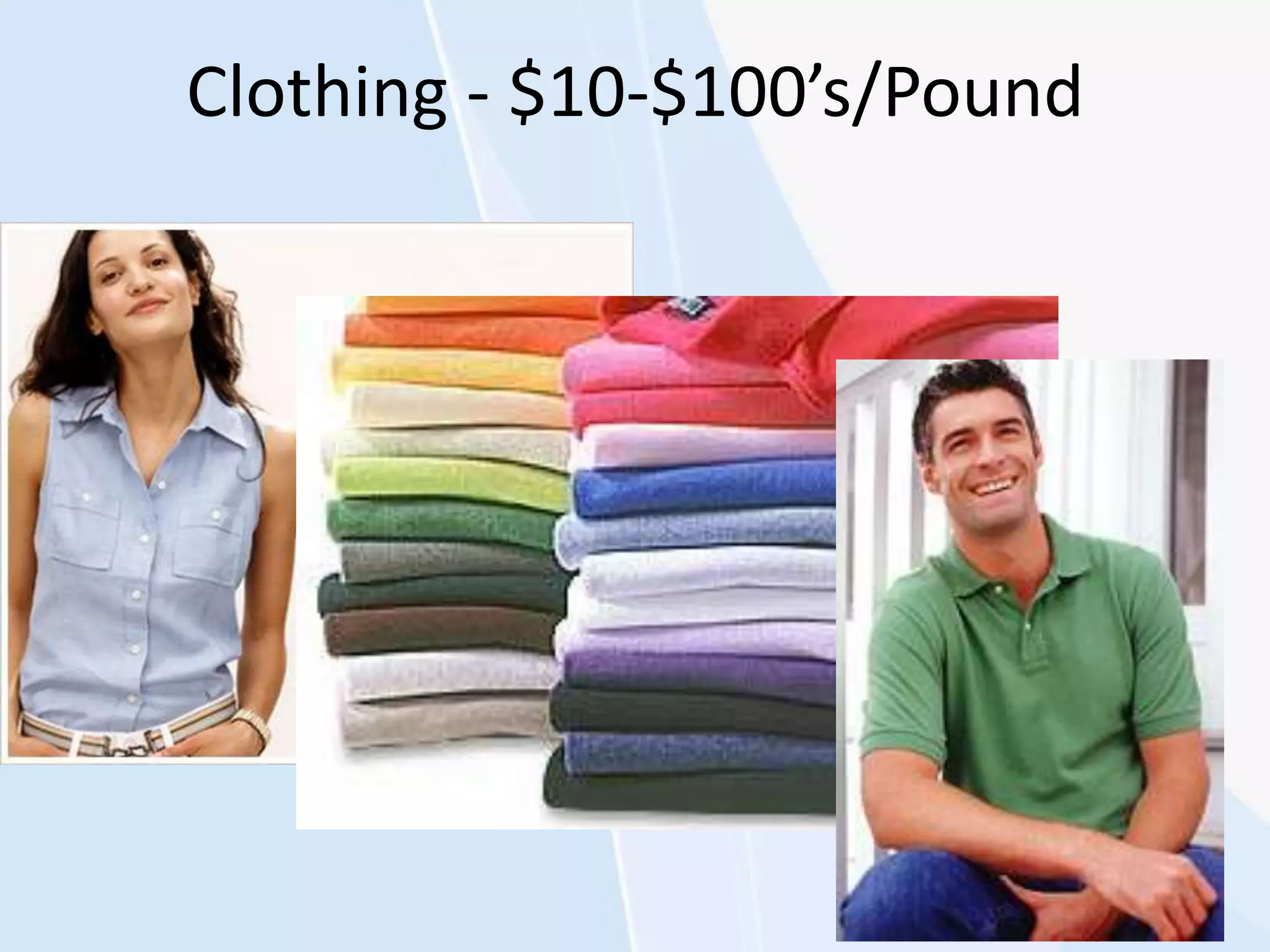 Clothing - $10-$100’s/Pound
 
