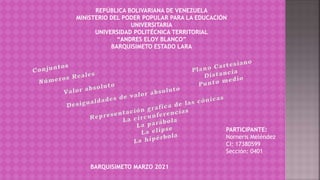 REPÚBLICA BOLIVARIANA DE VENEZUELA
MINISTERIO DEL PODER POPULAR PARA LA EDUCACIÓN
UNIVERSITARIA
UNIVERSIDAD POLITÉCNICA TERRITORIAL
“ANDRES ELOY BLANCO”
BARQUISIMETO ESTADO LARA
PARTICIPANTE:
Norneris Meléndez
CI: 17380599
Sección: 0401
BARQUISIMETO MARZO 2021
 