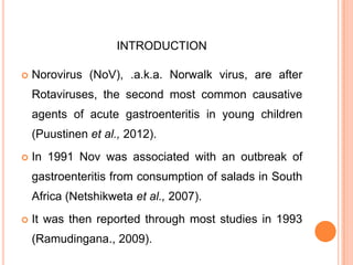 MOLECULAR DETECTION OF NOROVIRUS GI AND GII GENOTYPES FROM CHILDREN ...