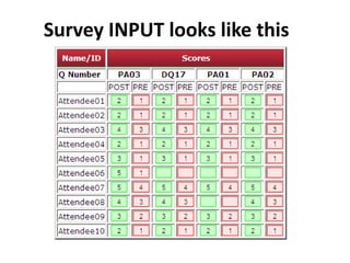 Survey INPUT looks like this
 